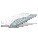 Matratzen Perfekt 7-Zonen Kaltschaummatratze Rio Basic, 100 x 200 cm – orthopädische Komfortschaum-Matratze mit Klimafaser verstepptem Doppeltuchbezug, Härtegrad H2, Höhe 14 cm