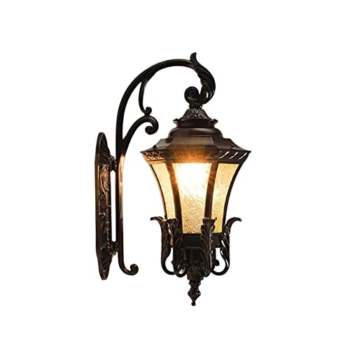 Applique murale rétro en verre E27 luminaire extérieur étanche noir en aluminium