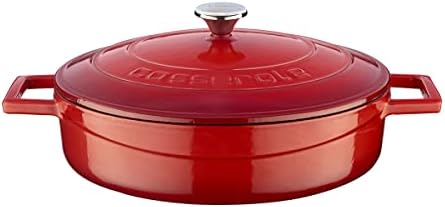 Lava Döküm Çok Amaçlı Yayvan Tencere, Trendy, 24cm, Kırmızı - Görsel 2