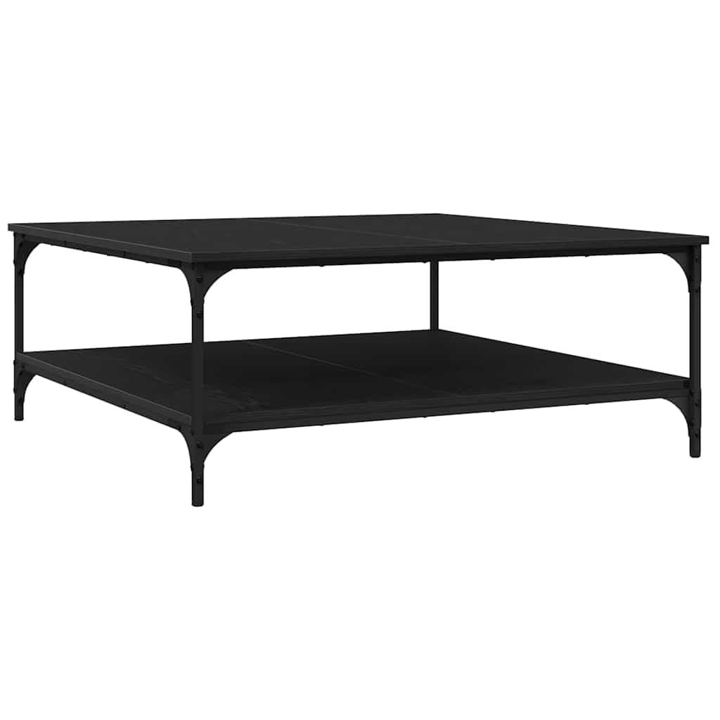 Table basse industrielle carrée 100x100 chêne noir et métal