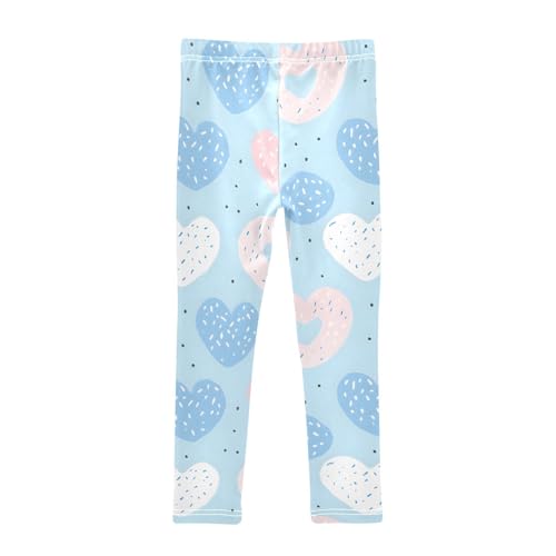Valentines Love Heart Donut Girls Leggings Ultra Soft Compression Yoga Gym Pants for Kids 4-10T2