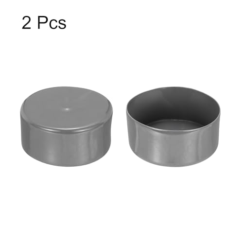 Image of uxcell 2pcs Rubber End Caps 110mm(4 5 /16 inch) ID Vinyl Round Tube Bolt Cap Cover Screw Thread Protectors Dark Grey, 50mm Height