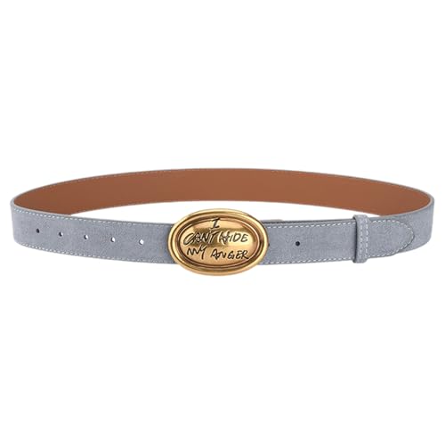 Oval Buckle Sueded Belt For Adult Casual Wear Thin Belt For Dress Pants Eye Catching Waistband Fashion Waist Accessories