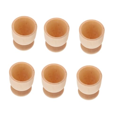Mikinona 6 Piezas Bandeja de Huevos de Madera decoración hueveras de China de Pascua borriquetas Madera Puesto de Huevos de Madera de Bricolaje Juguetes preescolares para
