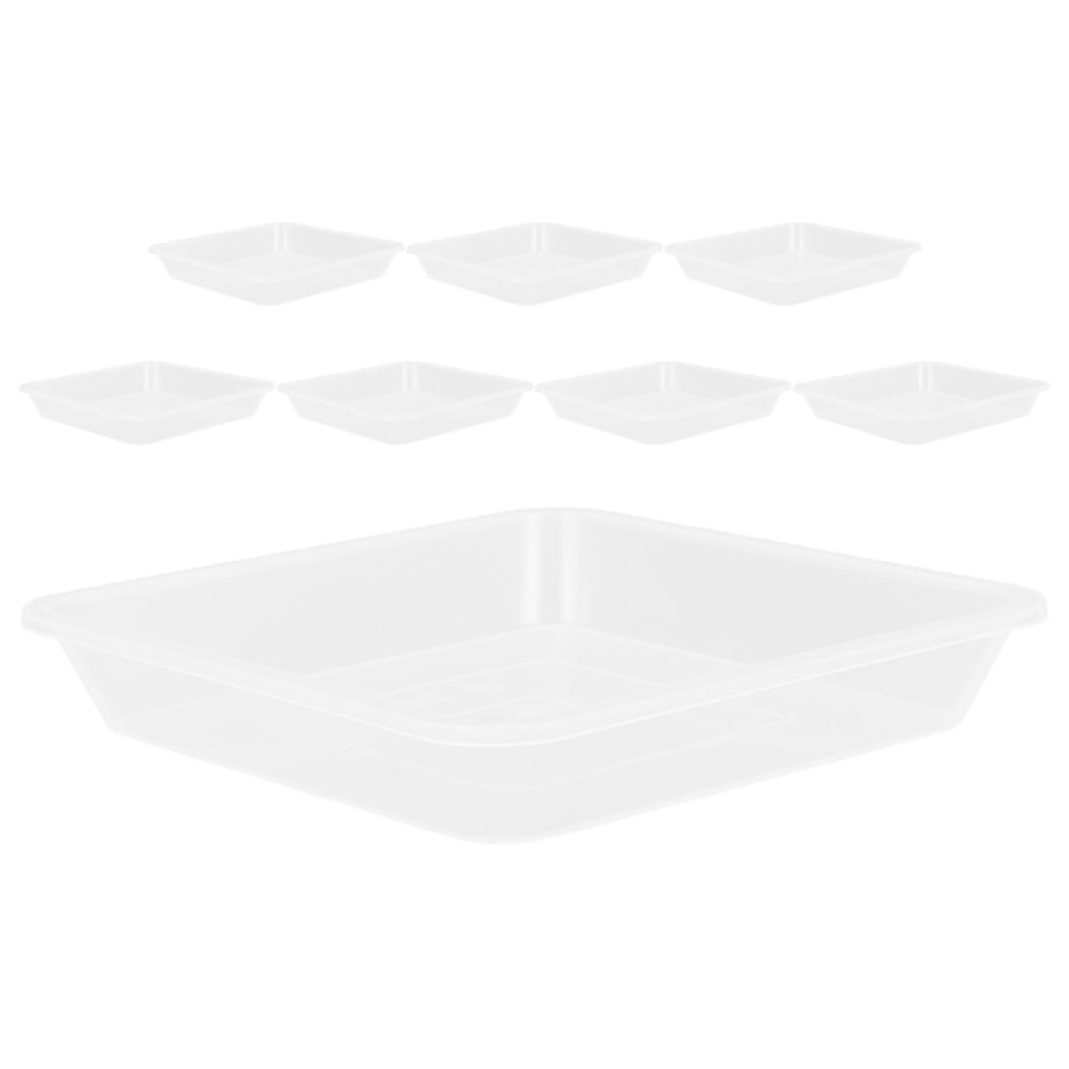 Alasum 8 Stück Dicke Quadratische Pflanzuntersetzer Transparent für Blumentöpfe Kunststoff Auffangschalen mit Verstärktem Boden Vielseitig Einsetzbare Tropfschalen für Garten