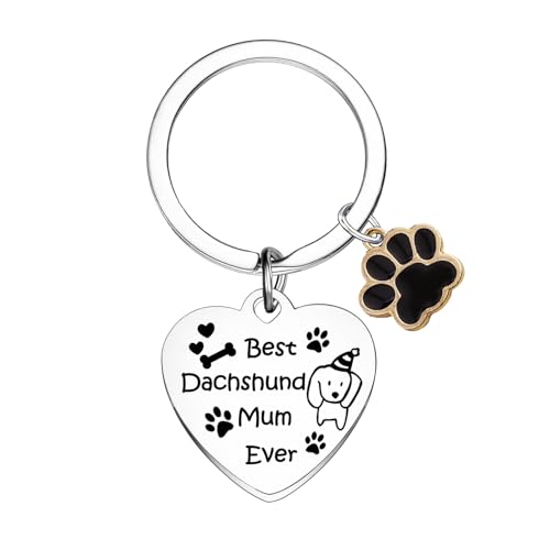 Yrerndre Llavero con diseño de perro salchicha, regalo para amantes de los perros salchicha, regalo para amantes de las mascotas, bonito llavero de pata para dueños de perros, joyería para mascotas