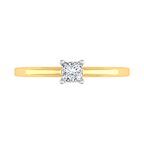 1/4 Carat 4-Prong Set Princess Cut Diamond Solitaire Engagement Ring Band in 14K Gold2