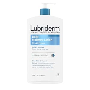 Lubriderm Daily Moisture Lotion + Pro-Ceramide with Shea Butter & Glycerin Helps Moisturize Dry Skin, Hydrating Face, Hand & Body Lotion is Lightly Scented & Non-Greasy, 24 fl. oz