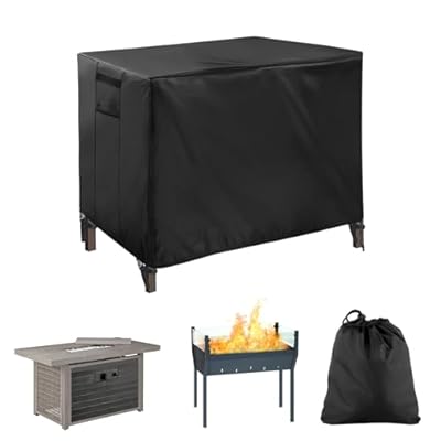 Fire Pit Cover - 48"Lx30"Wx35"H Outdoor Patio Rectangle Gas Firepit Table Protector, Outside Waterproof Weather Proof Heavy Duty PVC Coating Oxford Cloth