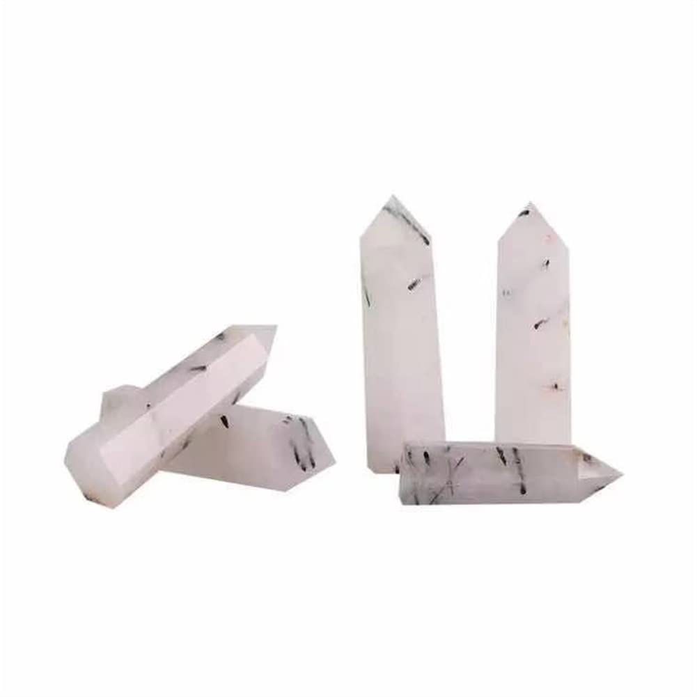1 Stück 70 mm–75 mm natürliche Schwarze Turmalin-Rutilquarz-Kristallspitze for schöne Kristalle ERTEYIN