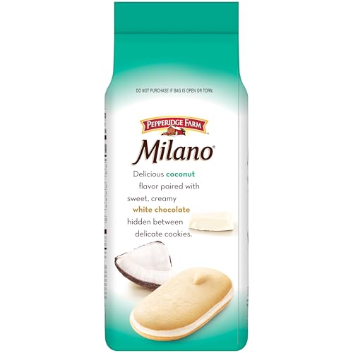 Image of Pepperidge Farm Milano White Chocolate Coconut Flavored Cookies, 7 Oz Bag (2 Pack)