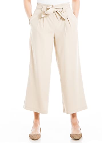 Max Studio Womens Twill Cropped Wide Leg Pant
