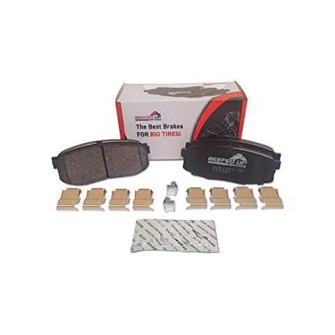 Beefed Up Brakes Ceramic Brake Pad Kit w/hardware and grease Compatible with 2007-2022 Toyota Tundra (Heavy Duty - Rear) Cover