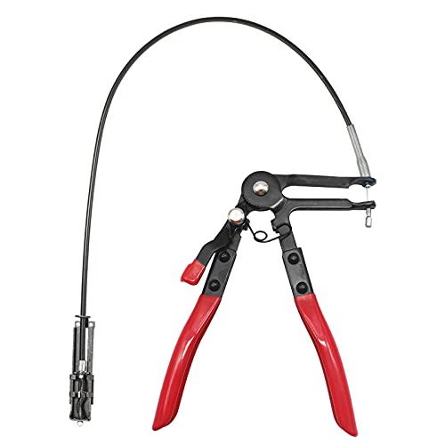 Schlauchklemmen Zange mit flexiblem Draht-Schaft, Kraftstoff, Wasserschlauchwerkzeug, Flexible Schlauchklemmen-Zange für KFZ Reparaturen Klemme Clip Ratschenmechanismus Entnahme Cover
