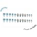 IMRAIN Almond Press on Nails Medium Fake Nails Blue Marble Glossy Acrylic False Nails with Gold Foil Designs Full Cover Stick on Nails for Women 24PCS