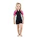 Seavenger Shorty Wetsuit for Kids with 2mm Neoprene and UV Protection, Great for Surfing, Snorkeling, Swimming (Hot Pink, 7/8)