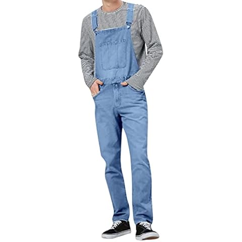 Beokeuioe Men's Casual Dungarees Light Blue Cover