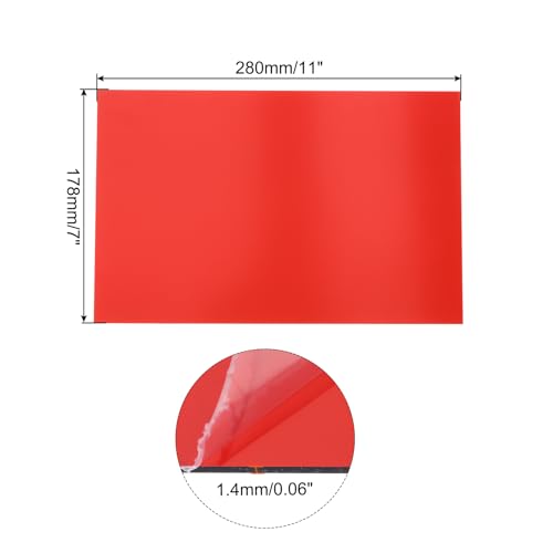 Image of MECCANIXITY ABS Engraving Double Color Sheet 7x11inch Red /Black for Badge, Sign, DIY Carving Pack of 12