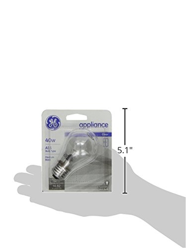 GE 15206, 40-Watt, Appliance Bulb, Medium Base, A15 Bulb Shape, 1-pk, 120-Volt