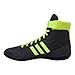 Adidas Combat Speed 4 Wrestling Shoes, Black/Solar Green, 12