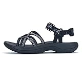Viakix Womens Walking Sandals – Comfortable Stylish Athletic Sandals for Hiking, Outdoors, Travel, Sports, Travel, Beach Black 8
