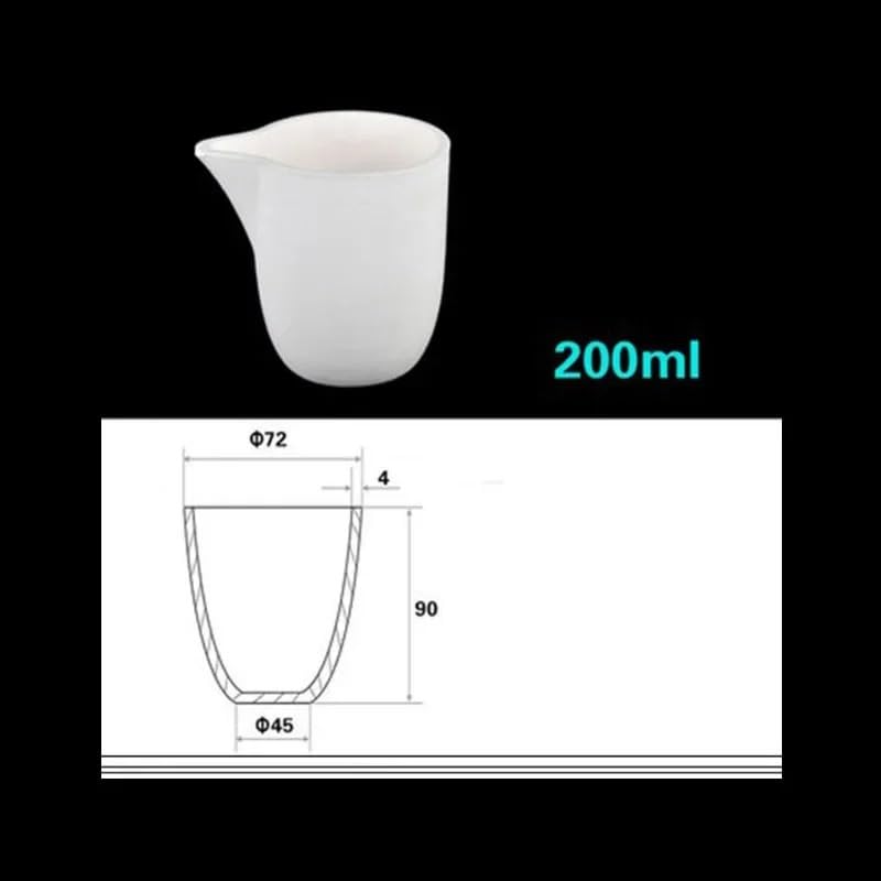 99% Alumina Arc Corundum Crucible with Nozzle - 200ml High Temperature Resistant Beaker (1600-1750°C)