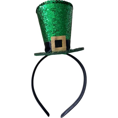 Vobumix Diadema con Sombrero para Día De Patricio, Mini Sombrero Verde, Tocado, Sombrero De Duende, Diadema para Mujer, Día De Patricio