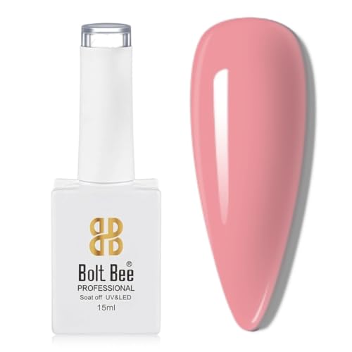 Image of Bolt Bee Baby Pink Color Gel Nail Polish Soak Off UV Gel DIY at Home Manicure Salon Nail Art (145, 15ml)