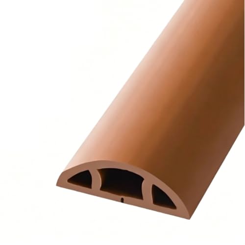 Canaleta adhesiva para cables de metal y PVC, cubierta decorativa invisible para cables en piso, ideal para oficina, hotel y hogar (marrón, 1 m) miniatura 1