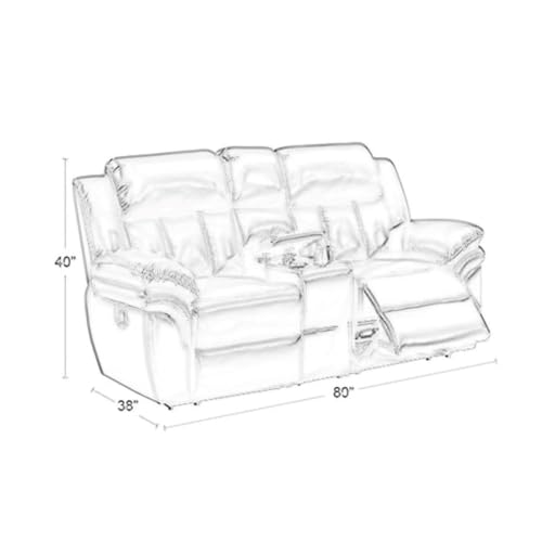 Image of Torque - Jerry 2 Seater Leatherette Manual Recliner | Recliner Sofa /Chair for Living Room, Bedroom, Office (Grey) | 1 Year Warranty