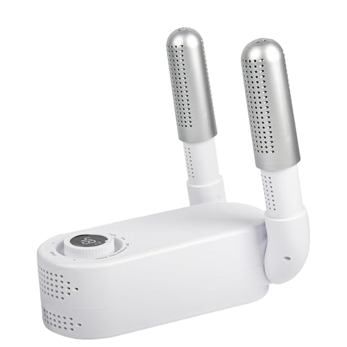 Hniuyun Portable Shoe Dryers and Boot Dryer, Boot Warmer with Heat Blower and Timer, Foldable Design & Quick Drying Electric Glove Dryer, Helps Reduce Odor (White)