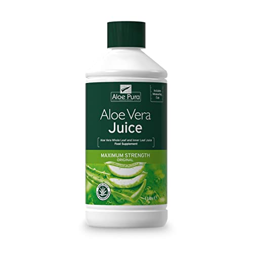 Aloe Pura Aloe Vera Maximum Strength Juice Natural Vegan Cruelty Free Food Supplement 1ltr