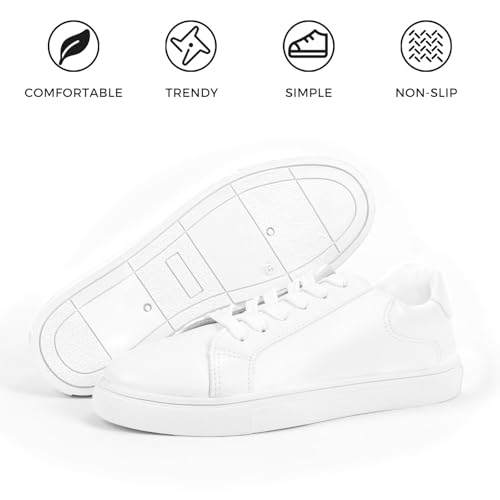 CHIN·MOON Men's Lightweight Casual Sneakers PU Leather Tennis Shoes Low Top Fashion Skate Sneaker3