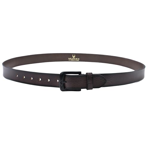 Image of WildHorn Classic Genuine Leather Belt for Men - Stylish and Durable with Adjustable Fit