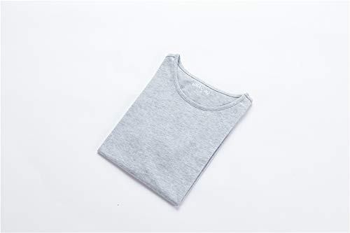 Unacoo Girls' 2 Packs Round Neck Basic T-Shirt Classic Short Sleeve Jersey Tee (Grey,(5-6T)) #TOP6