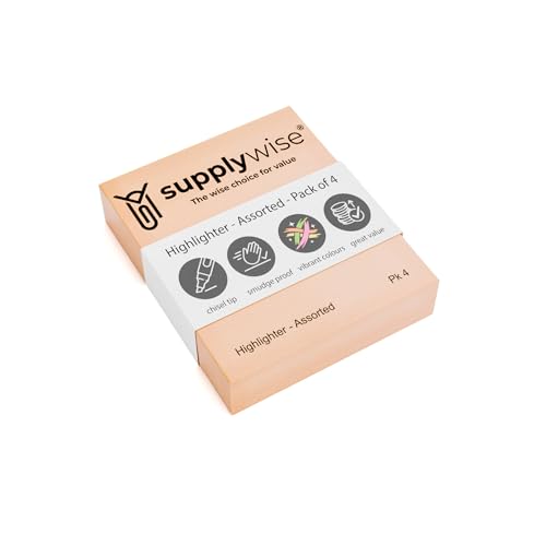 Supplywise Paquete de 4 resaltadores compactos para papelería, resaltadores verdes, naranjas y rosas, rotuladores amarillos, ideales para oficina, escuela y hogar, codificación de colores y mucho más
