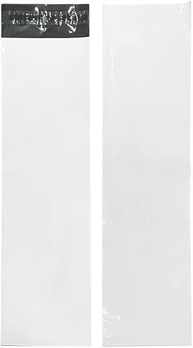 Miniatura 3 de Bolsas largas de polietileno de 6 x 20 pulgadas, 50 unidades, color blanco, de tamaño largo, para envíos, paquetes de almacenamiento de artículos