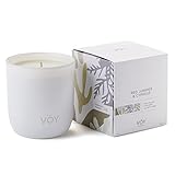 VOY Scented Candle, Warm & Spicy Red Juniper & Cypress Scent, 55 Hour Burn Time, Premium Blended Soy