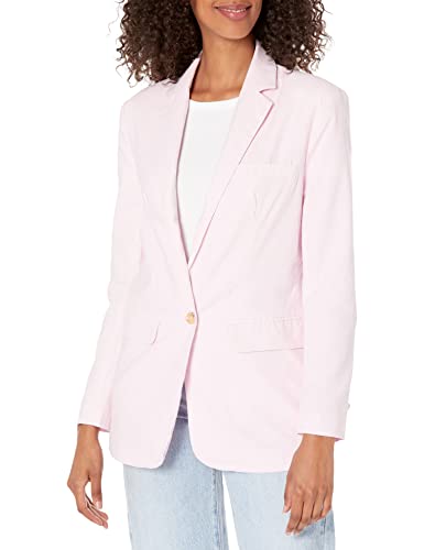 BB DAKOTA womens Linen on the Edge Blazer, Pink Tulle, X-Small US
