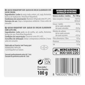 Queso roquefort de oveja Hacendado Pieza 100 g Pack 2