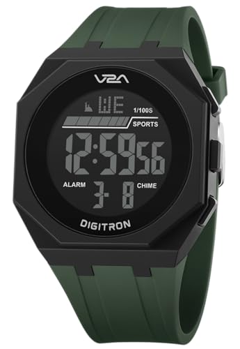 Image of V2A Digitron 3009 Digital Sports Watch for Men & Boys | Big Dial, Alarm, Stopwatch, 12 /24H | LED Luminous Display | 3 ATM Water Resistant Training | Gifts for Men & Boys