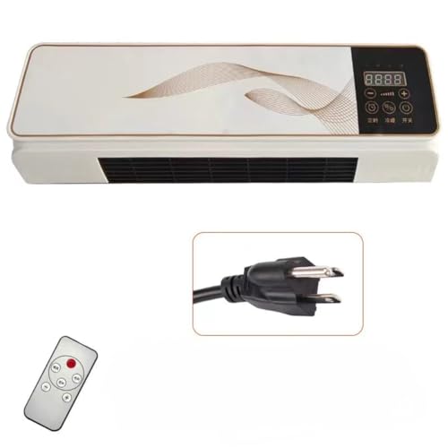 BQQB 冷暖両用式、冷暖房ファン 式壁掛け リモコン付き タイミングー スポットクーラー 省エネミニエアコン 家庭用 低騷音 操作簡単 一体型機器 工事不要、壁取付け、移動、16度から35度まで調節 ポータブル 年中使える 温風機能 除湿機能 、リビング