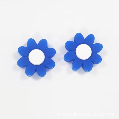 Jinshining Blue Flower Petals Petal Embedded Tennis Racket Vibration Dampener Soft Silicon Racket Dampener Cartoon Shape Tennis Racquet Shock Absorbers Tennis Racket for Racquetball