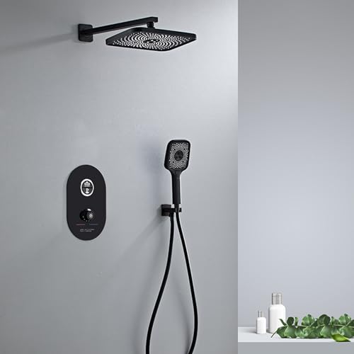 Mitigeur de Douche encastré, pommeau de Douche rectangulaire, 3 Modes, Blanc-C, bifonctionnel