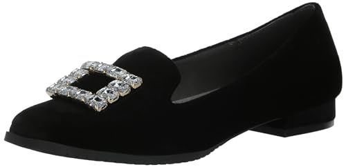 ADRIENNE VITTADINI Women's Vickee-4 Ballet Flat, Black, 7.5