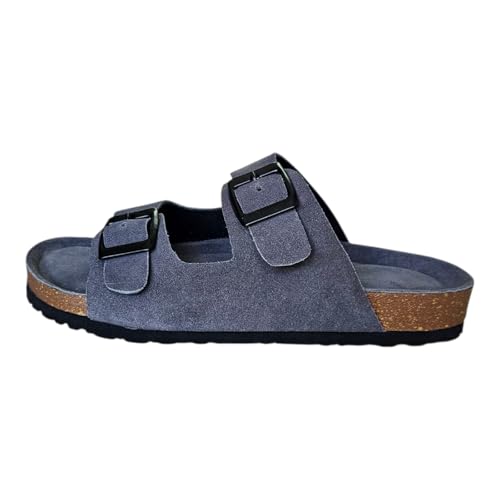 Image of Men Suede Leather Sandals | Cushioned Footbed | Comfortable | Casual Slip-on Slippers