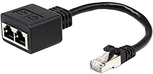 Cable adaptador RJ45 - Doble adaptador macho a hembra de 15 cm, se puede utilizar para cambiar de red entre dos ordenadores (no se utiliza como divisor de red) Cover