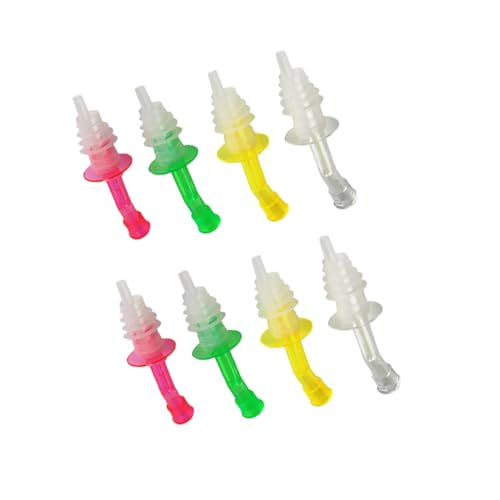 SOLUSTRE Silicone Wine Oil Stopper Lids 8pcs Liquor Pourer Spouts Whiskey Pourer Dispenser Spout Random