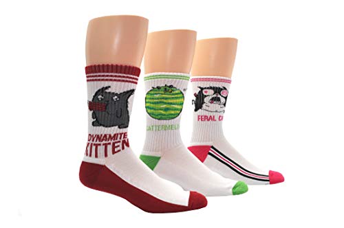Exploding kittens athletic crew socks (3 pair) - dynamite kitten,…