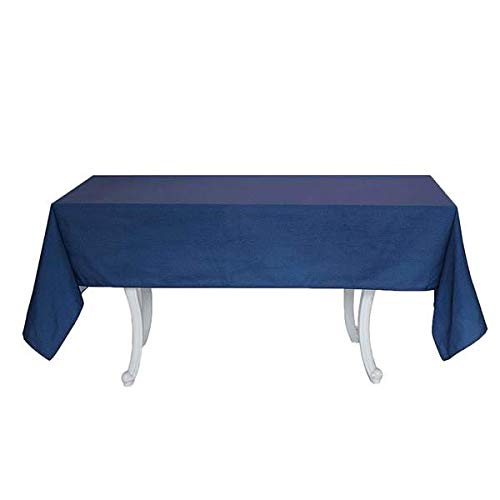 Weddings Venue Shop Dark Blue Faux Denim Polyester Rectangular Tablecloth - 60" X 102" | Pack Of 1 #TOP3